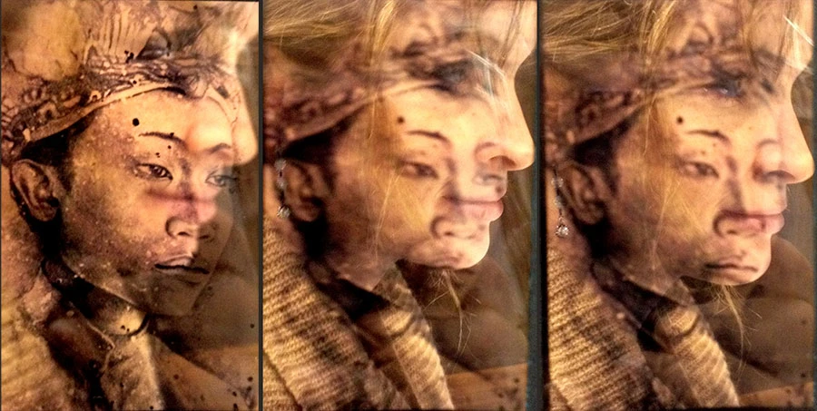 Layered photographic portraits of Christine Southworth