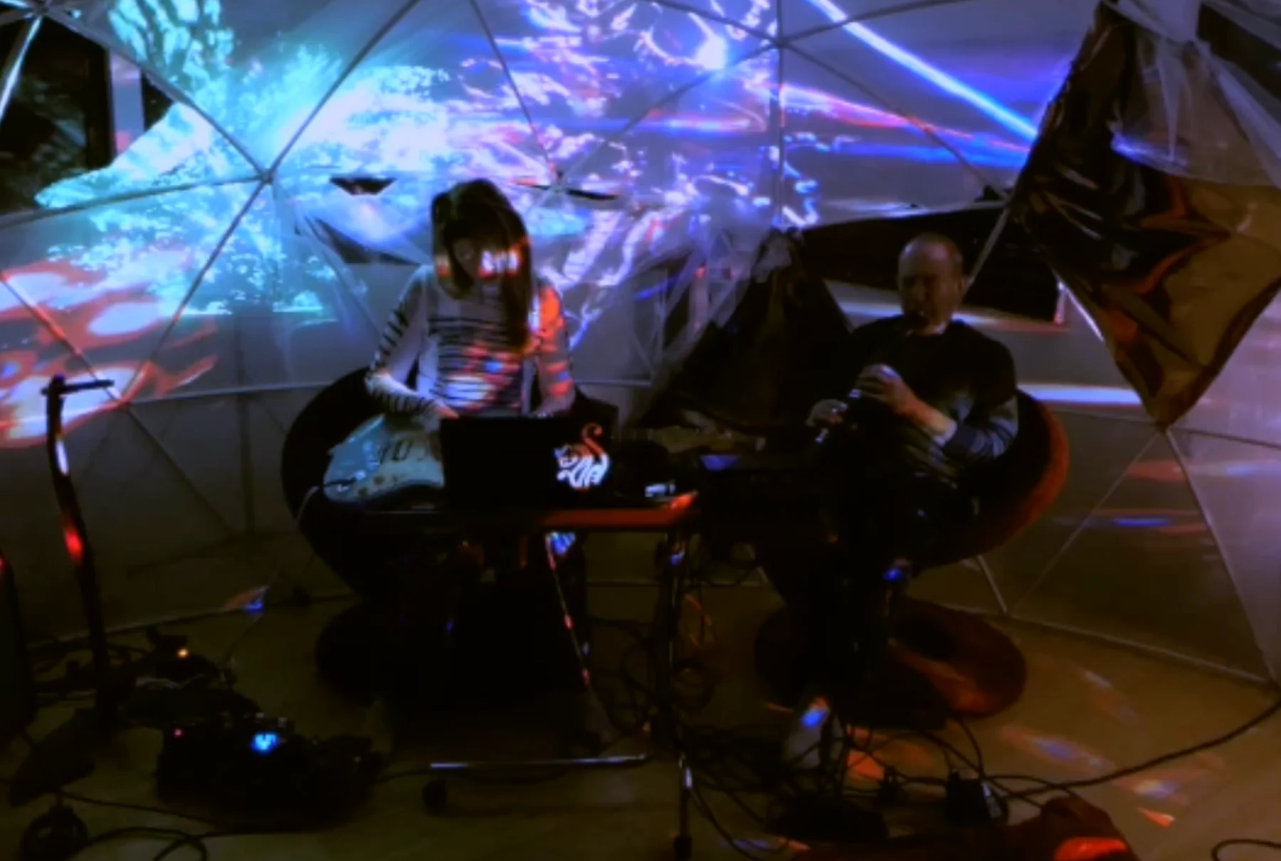 Snowflake Sonifications performance with projected imagery