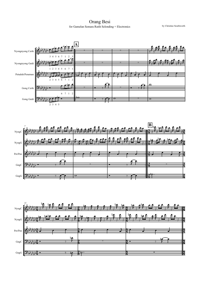 First page of Orang Besi score